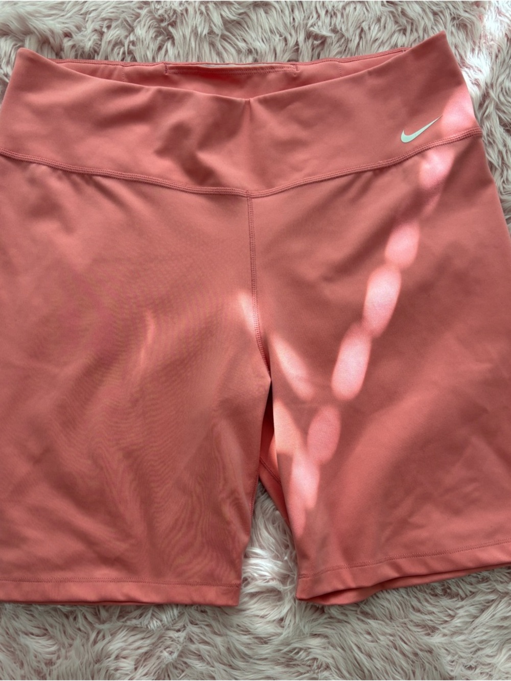 Nike Women's Coral Pink High-Waist Bike Shorts